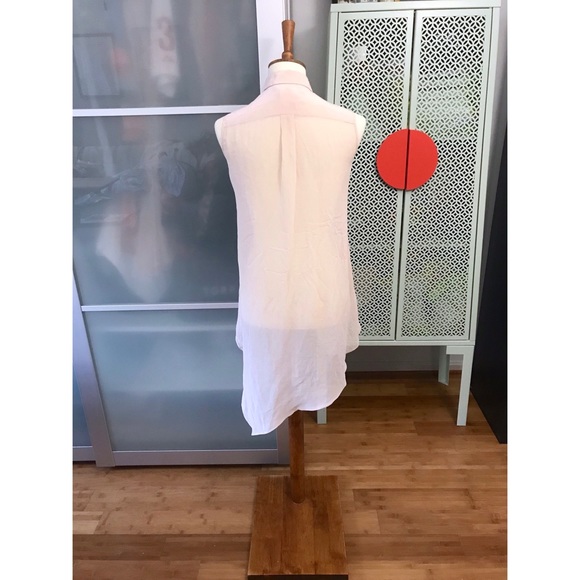 BCBGMaxAzria Kaley Silk Cascade Back Button Up Top - Picture 2 of 8